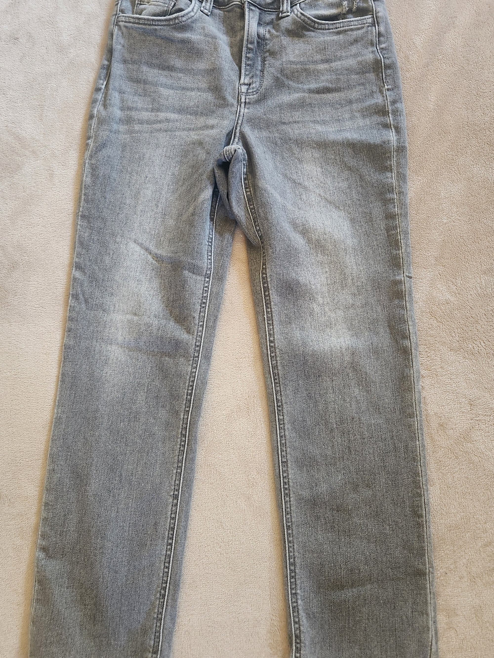 Flying Monkey Women's Light Grey Straight Leg Jeans
